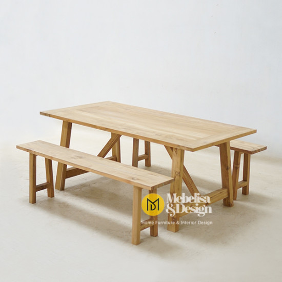 Rosebone Dining Table Set Bench Natural Teak Rosebone Dining Table Set Bench Natural Teak