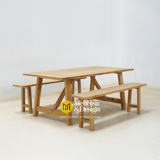 Rosebone Dining Table Set Bench Natural Teak Rosebone Dining Table Set Bench Natural Teak
