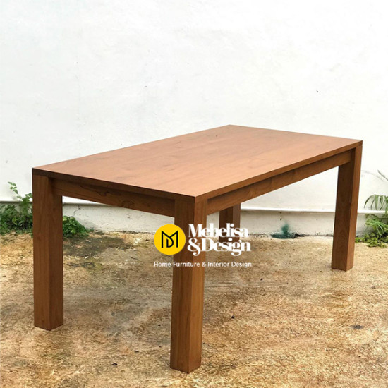 Meja Kursi Makan Set 6k Rotan Minimalis Jati