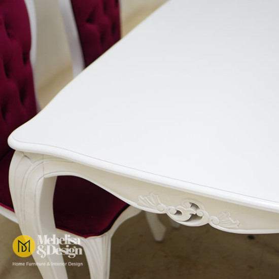 Set Kursi Meja Makan Mewah Duko Putih