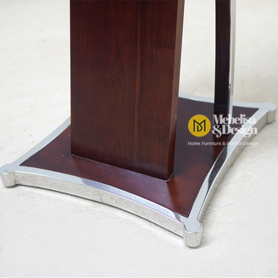 Meja Podium Kayu Jati Stainless