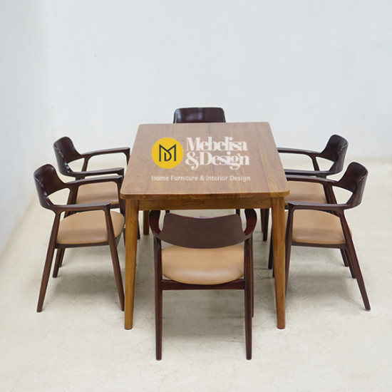 Set Meja Kursi Makan 6K Retro Hiroshima