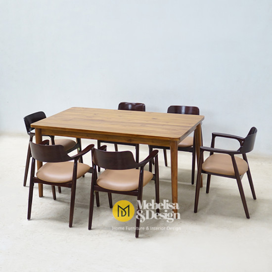 Set Meja Kursi Makan 6K Retro Hiroshima