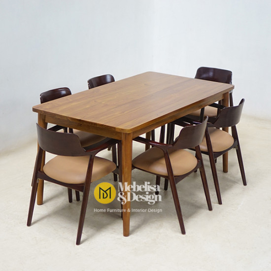 Set Meja Kursi Makan 6K Retro Hiroshima