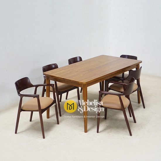 Set Meja Kursi Makan 6K Retro Hiroshima