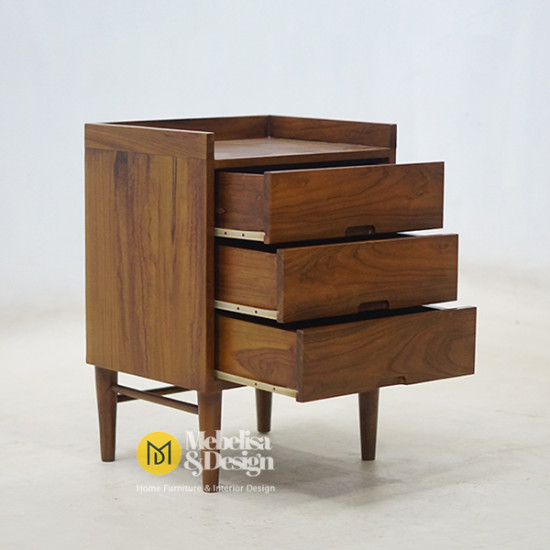 Meja Nakas Bedside Minimalis Jati Saskia