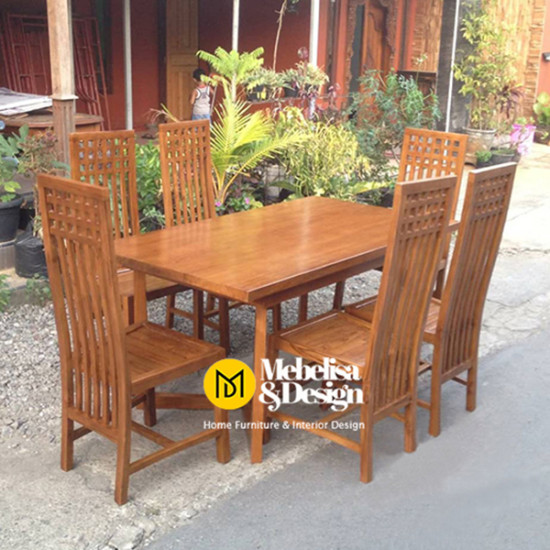 Set Kursi Meja Makan Minimalis Jati Jepara 6k Set Kursi Meja Makan Minimalis Jati Jepara 6k