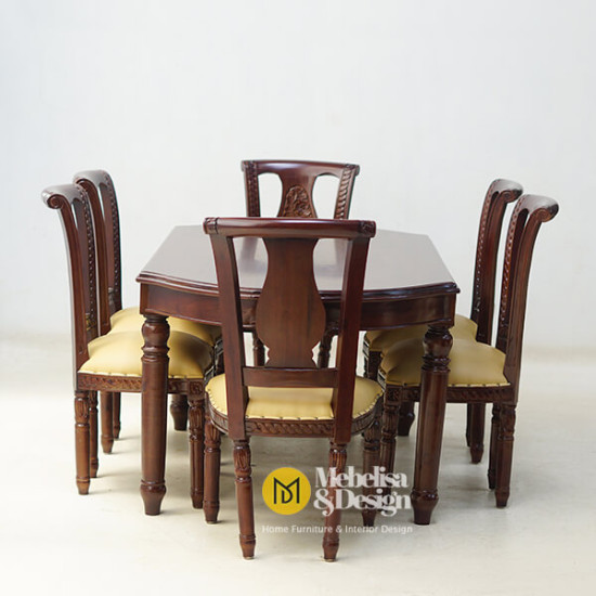 Kursi Meja Makan Set Salina 6K Jati