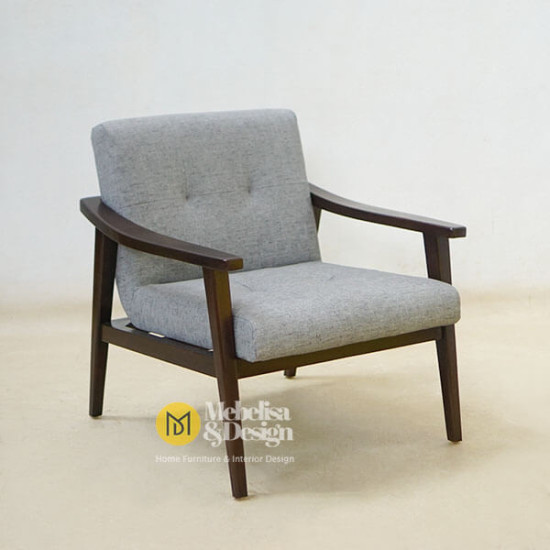 Sofa Santai Single Depan TV Scandinavian Jati