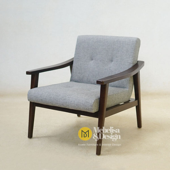 Sofa Santai Single Depan TV Scandinavian Jati