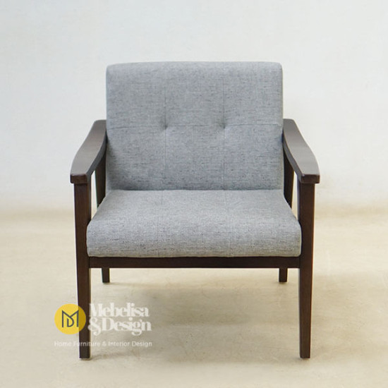 Sofa Santai Single Depan TV Scandinavian Jati