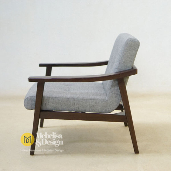 Sofa Santai Single Depan TV Scandinavian Jati