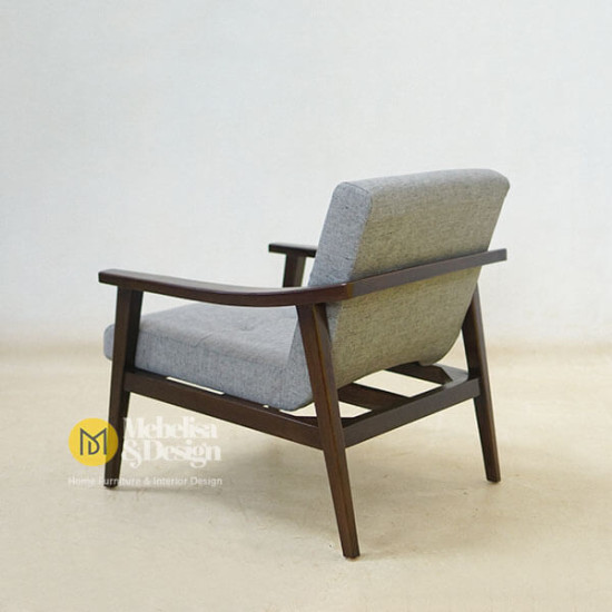 Sofa Santai Single Depan TV Scandinavian Jati