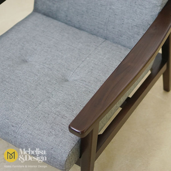 Sofa Santai Single Depan TV Scandinavian Jati