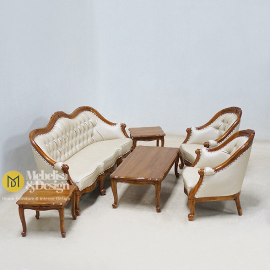 Set Sofa Tamu Ukiran Lois Gelung 311 Kayu Jati