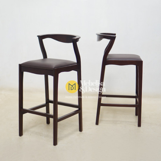 Kursi Bar Stool Scandinavian Kayu Jati Jepara