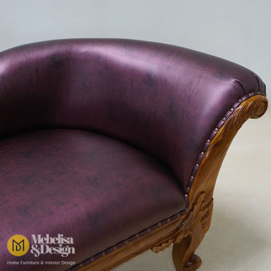 Sofa Santai Panjang Lois Kayu Jati Ukiran Jepara