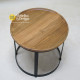 Industrial Round Table Teak Iron Leg Industrial Round Table Teak Iron Leg
