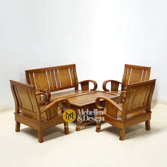 Kursi Meja Tamu Set Minimalis Jati Mebel Jepara 2111
