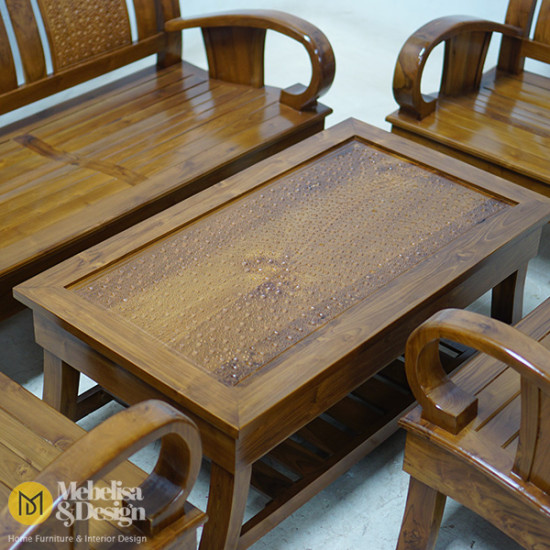 Kursi Meja Tamu Set Minimalis Jati Mebel Jepara 2111