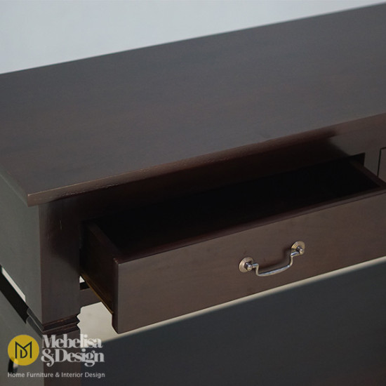 Meja Konsol Dinding Minimalis Kayu Jati 2 laci
