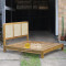 Recycled Teak Wood Bed Frame With Rattan Combination
