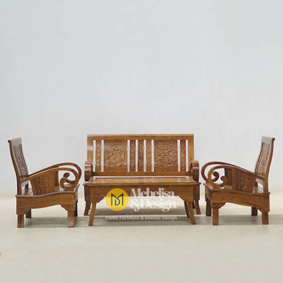 Kursi Meja Tamu Jati Set 211 Furnitur Jepara
