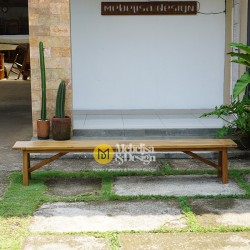Recycle Teak Minimalist Outdoor Long Bench Chair