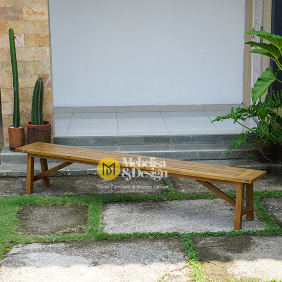 Recycle Teak Minimalist Outdoor Long Bench Chair Recycle Teak Minimalist Outdoor Long Bench Chair