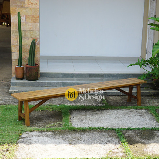 Recycle Teak Minimalist Outdoor Long Bench Chair Recycle Teak Minimalist Outdoor Long Bench Chair