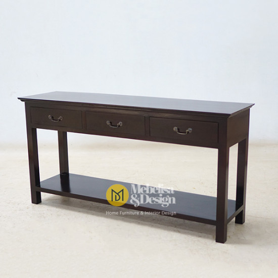 Meja Konsol Minimalis Kayu Jati 3 Laci Franky