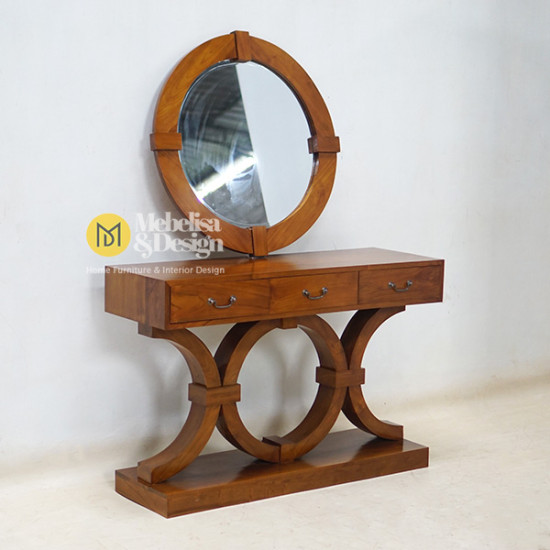 Set Meja Konsul Dan Cermin Minimalis Modern 3 Laci