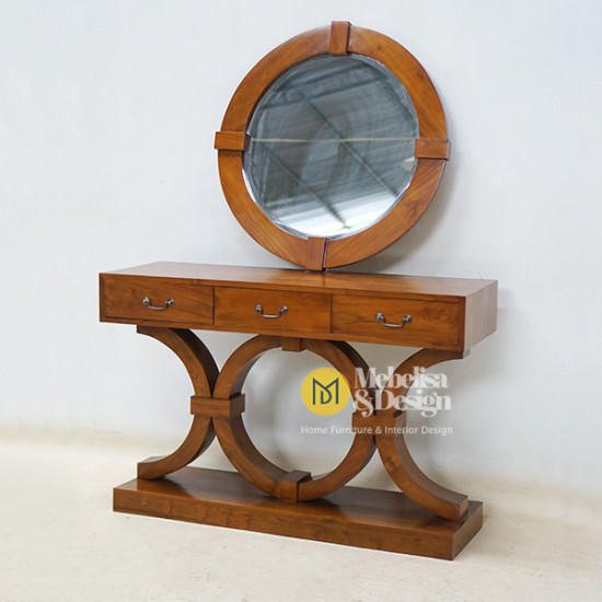 Set Meja Konsul Dan Cermin Minimalis Modern 3 Laci