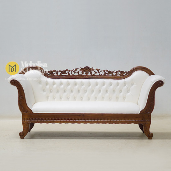 Sofa Bangku Santai Kayu Jati Ukiran Jepara