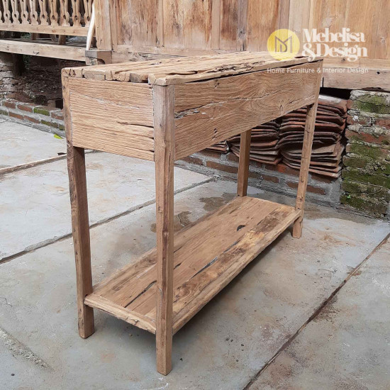 Abigail Recycled Teak Console Table 2 Drawers Abigail Recycled Teak Console Table 2 Drawers
