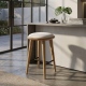 Aida Barstool Kursi Bar Bulat Retro Mid-Century Jati