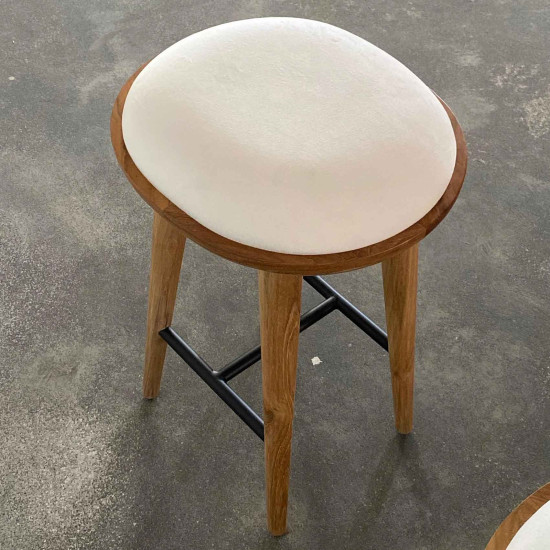 Aida Barstool Kursi Bar Bulat Retro Mid-Century Jati Aida Barstool Kursi Bar Bulat Retro Mid-Century Jati