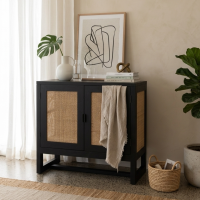 Alba Cabinet Black & Bleach 90 x 45 x 90 cm