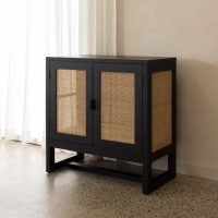 Alba Cabinet Black & Bleach 90 x 45 x 90 cm