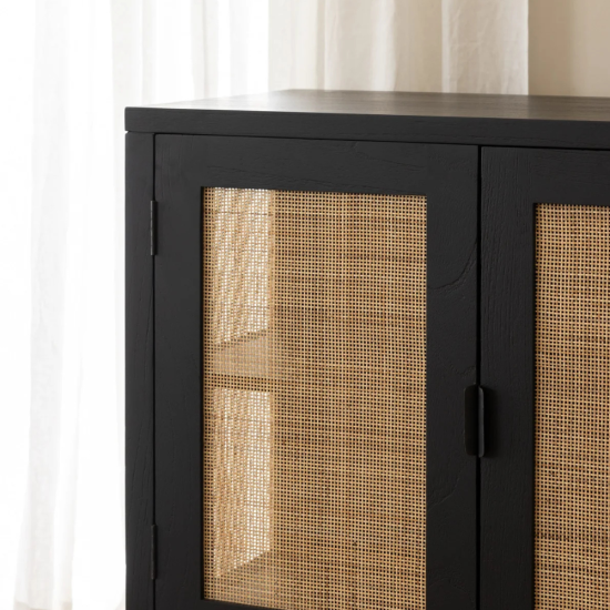 Alba Cabinet Black & Bleach 90 x 45 x 90 cm