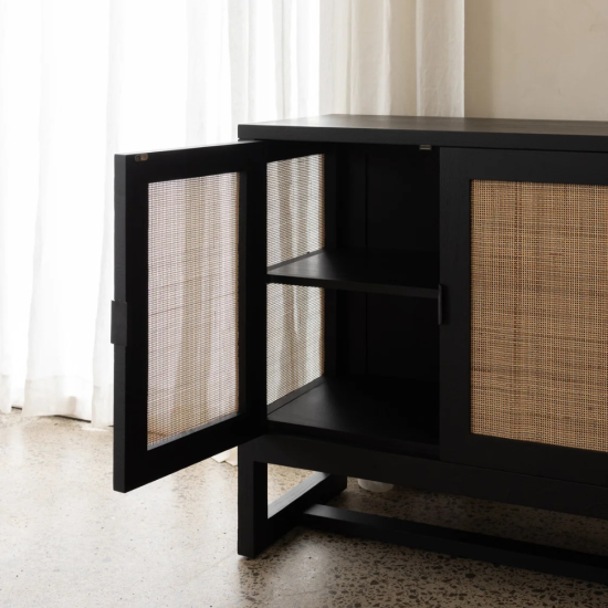 Alba Cabinet Black & Bleach 90 x 45 x 90 cm