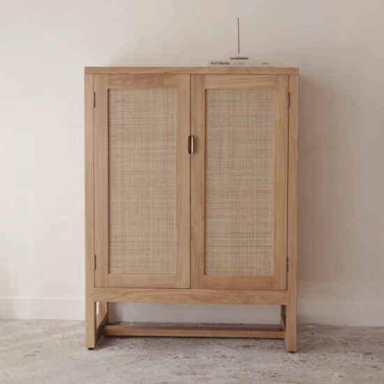 Alba Reclaimed Teak Rattan Cabinet