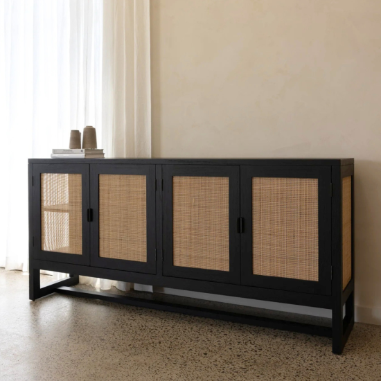 Alda 4-Door Buffet – Black & White