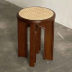 Aman Stool Bangku Stool Bundar Kayu Jati Kombinasi Anyaman Aman Stool Bangku Stool Bundar Kayu Jati Kombinasi Anyaman