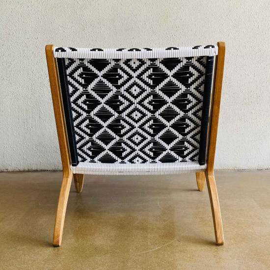 Amara Lounge Chair Kursi Santai Kayu Jati Kombinasi Anyaman