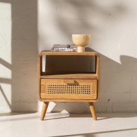 Aolani Teak and Rattan Bedside Table