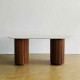 Araya Dining Table Meja Makan Marmer Kayu Jati Solid