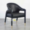 Arenda Kursi Makan Retro Mid-century Jok Kulit Oscar Black