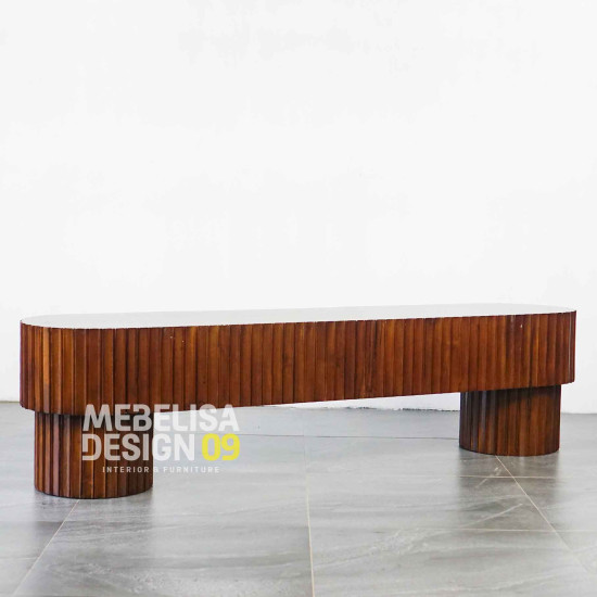 Arham Bangku Minimalis Kayu Jati Solid Vintage Salur