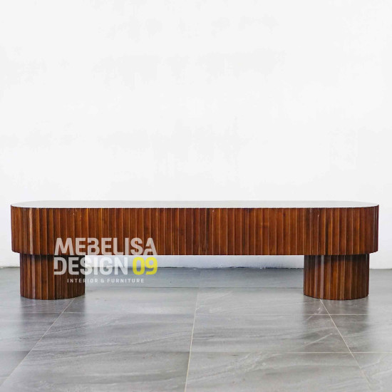 Arham Bangku Minimalis Kayu Jati Solid Vintage Salur